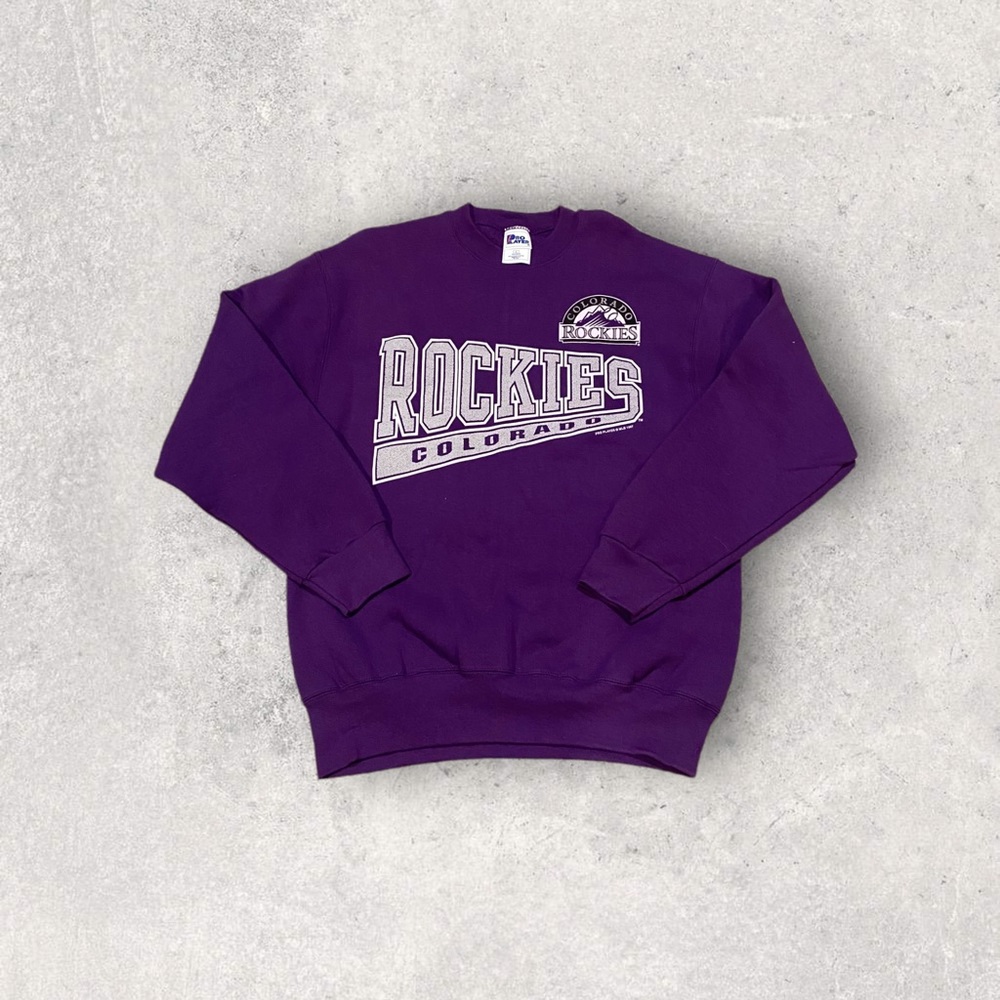 Pro Player Purple Colorado Rockies Crewneck Sweatshirt